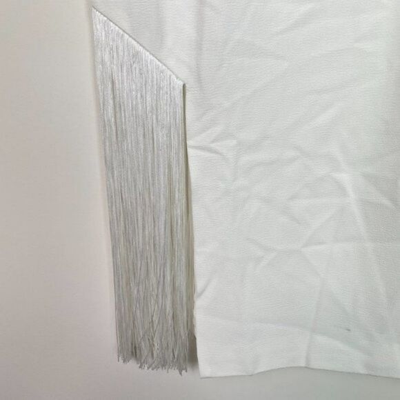 Dress the Population Rory Party Ready Bodycon Fringe Midi Dress Off White XL - Picture 8 of 14